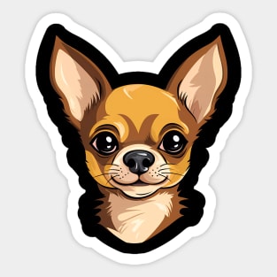 Short haired Chihuahua Cute Puppy Dog Face Sticker